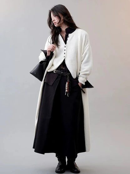 AnnoMundi Frost White Dream Long Knit Vest Set Suits