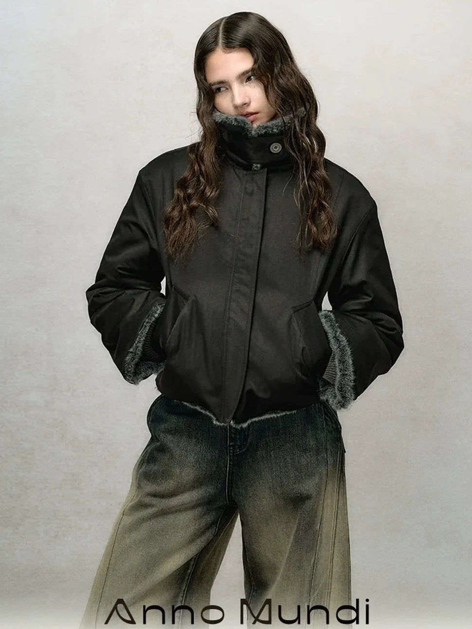 AnnoMundi Frostshadow Tweed Short Eco Fur Jacket Jacket