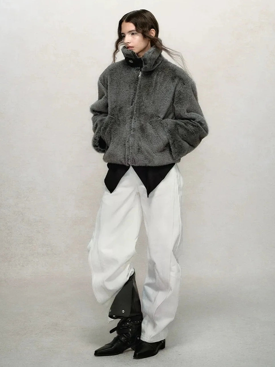 AnnoMundi Frostshadow Tweed Short Eco Fur Jacket Jacket