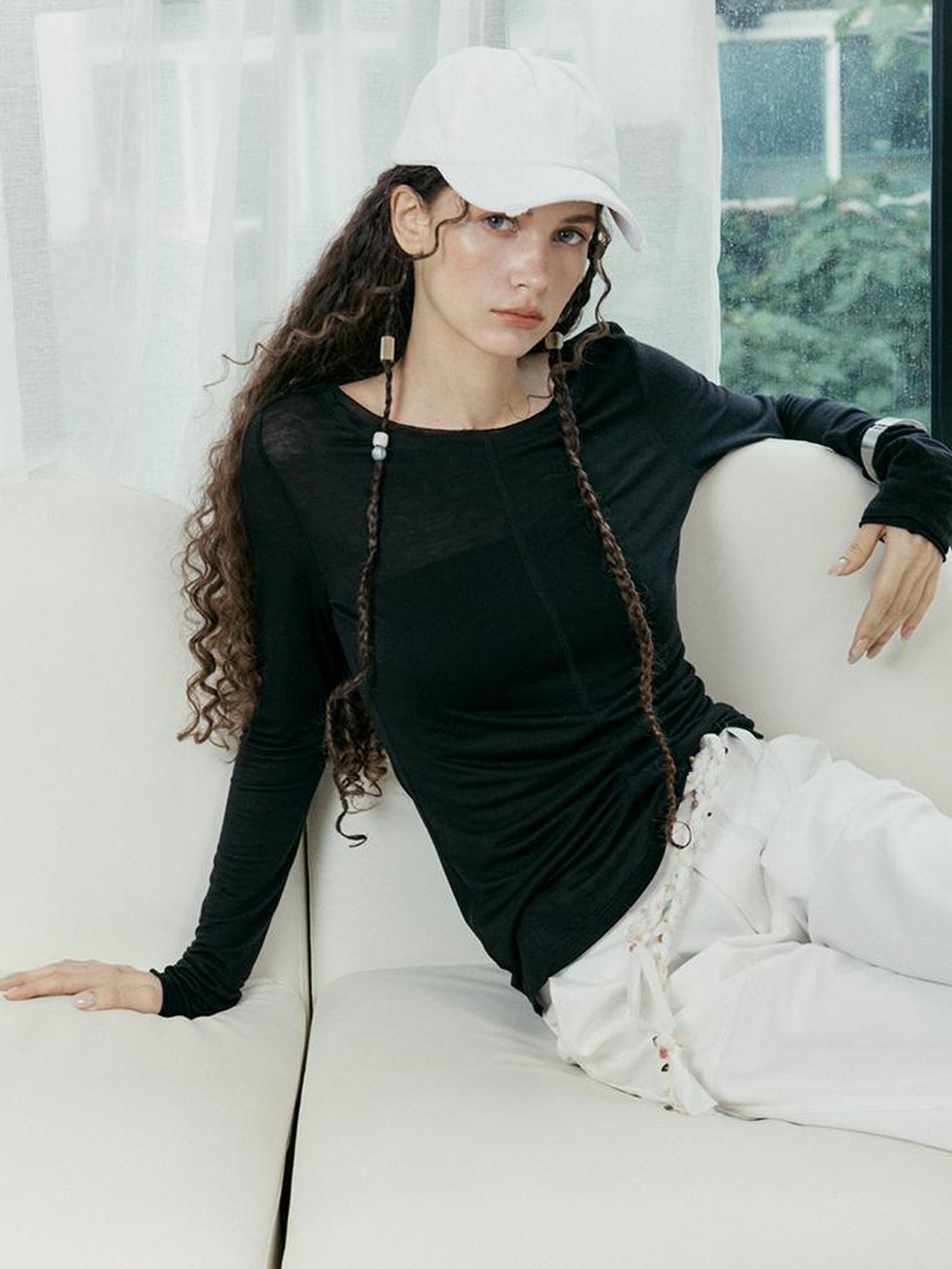AnnoMundi Gauze Knit Sheer Tencel Tee