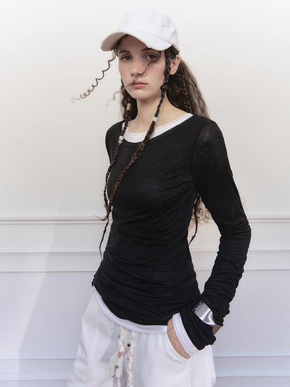 AnnoMundi Gauze Knit Sheer Tencel Tee