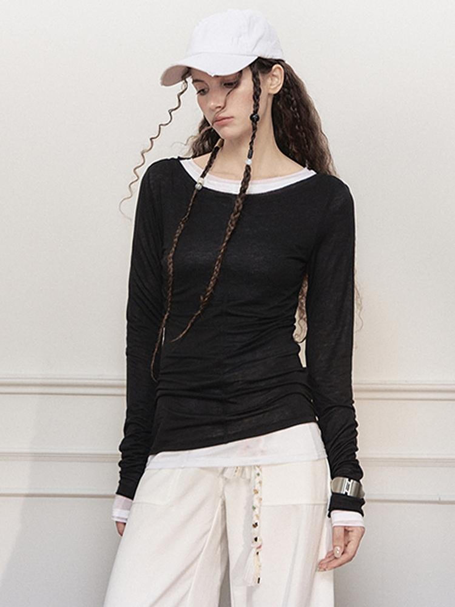 AnnoMundi Gauze Knit Sheer Tencel Tee