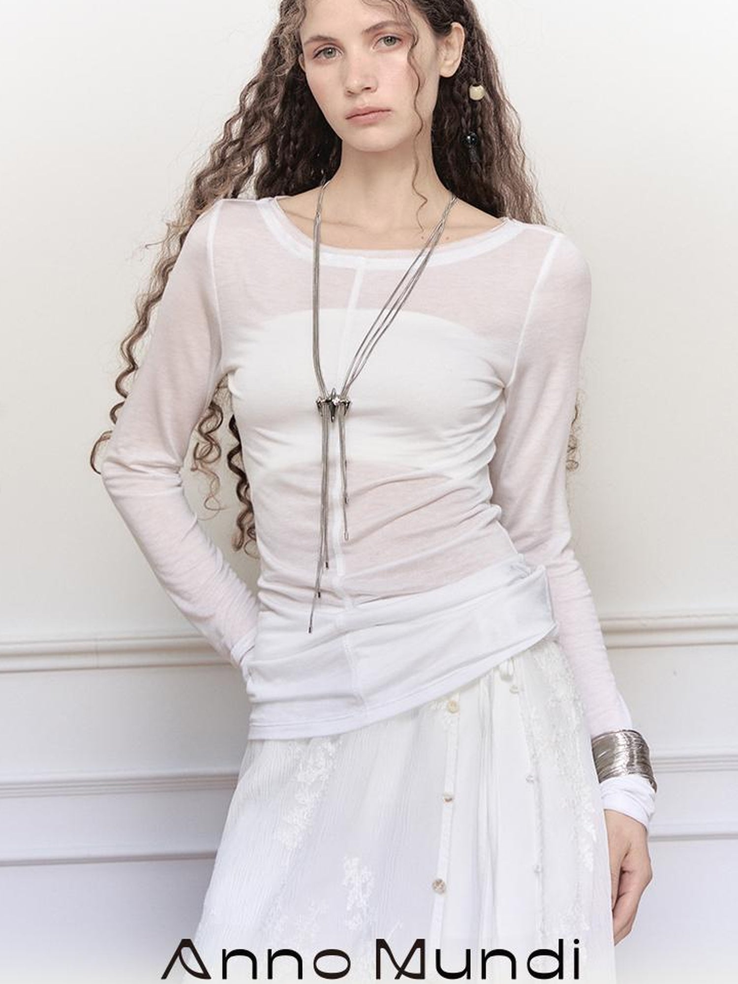 AnnoMundi Gauze Knit Sheer Tencel Tee