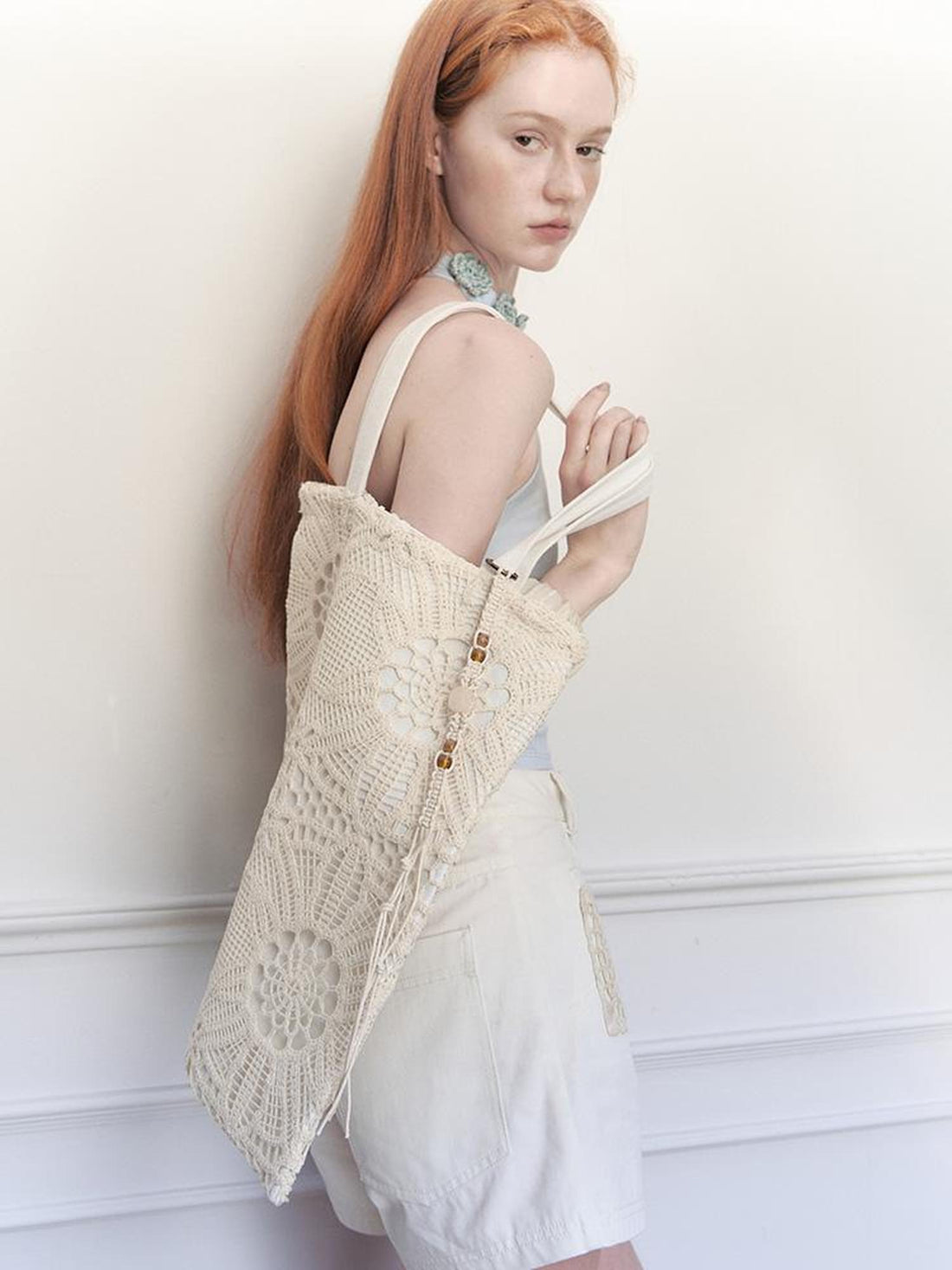 AnnoMundi Geometric Bloom Embroidered Canvas Tote