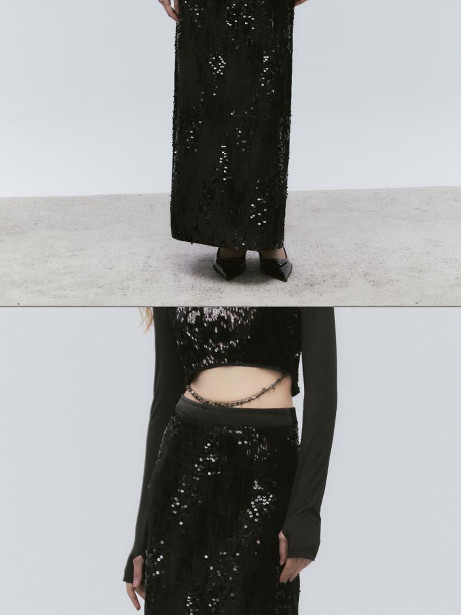 AnnoMundi Glittering Beaded Halter Vest And Skirt Set