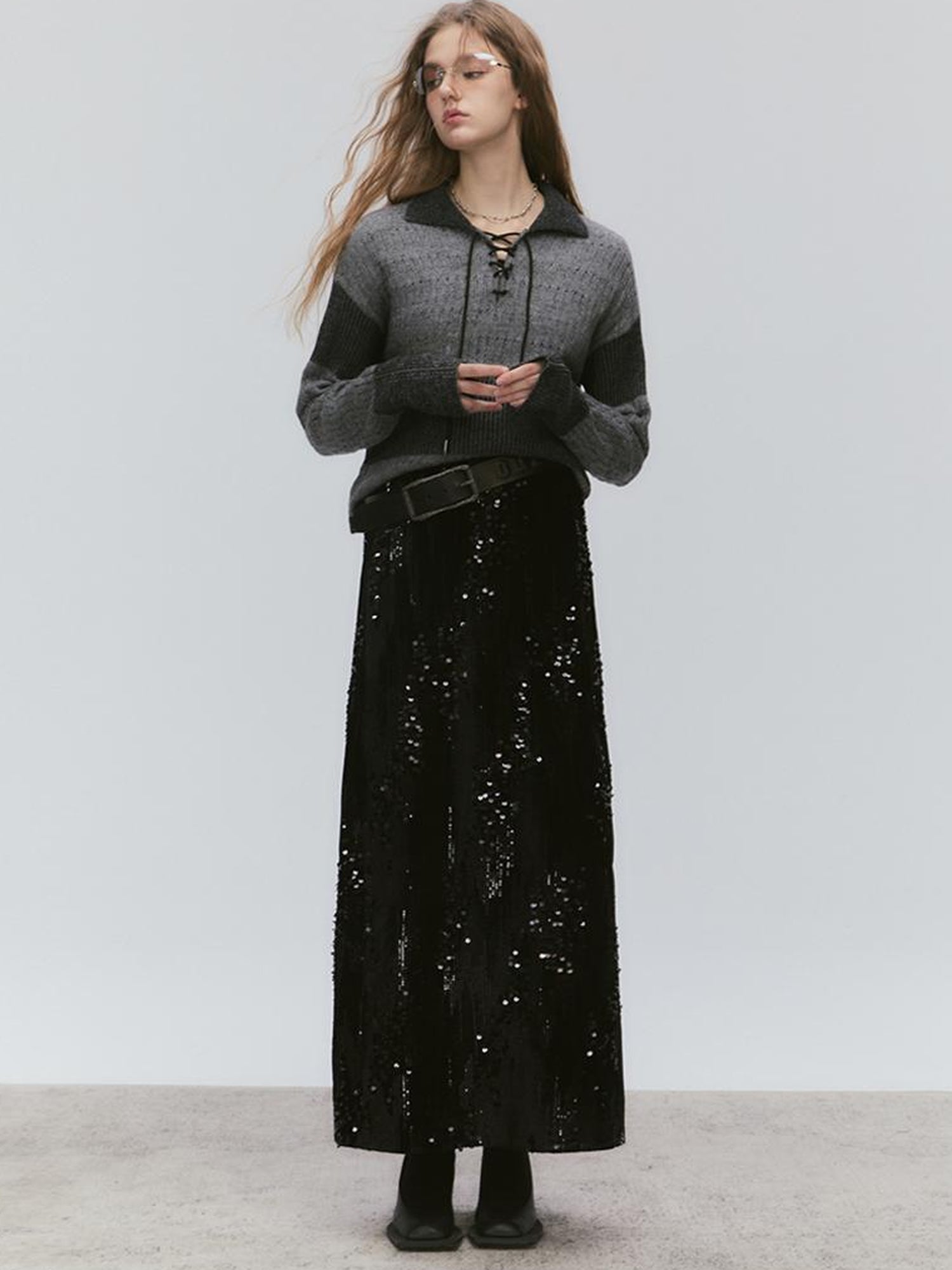 AnnoMundi Glittering Beaded Halter Vest And Skirt Set