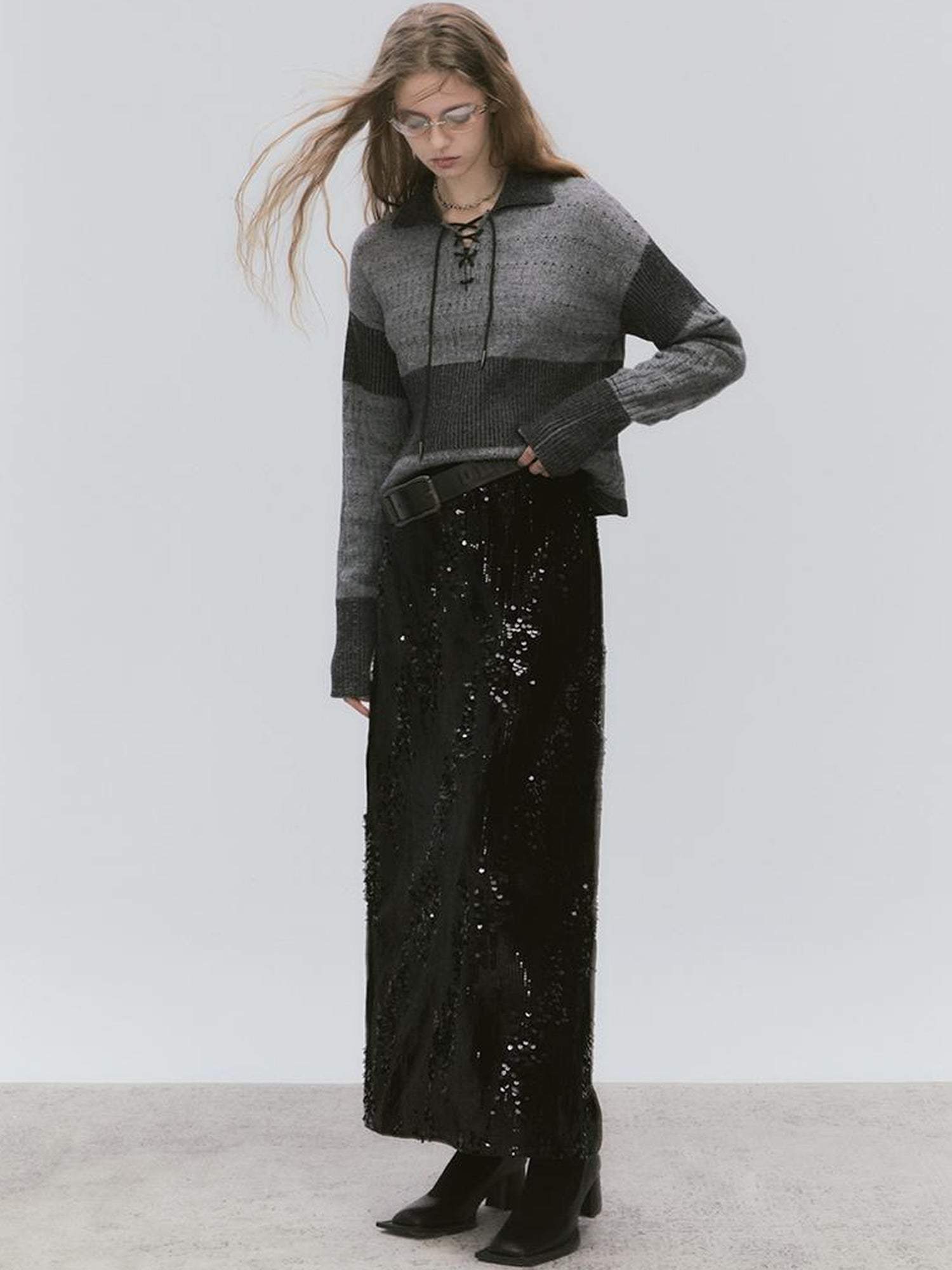 AnnoMundi Glittering Beaded Halter Vest And Skirt Set