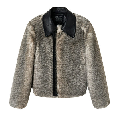 AnnoMundi_Gradient_Dyed_Cropped_Faux_Fur_Coat_With_PU_Trim_MISSTT