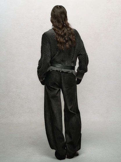 AnnoMundi Gradient Knit Crop Sweater With Distressed Detail