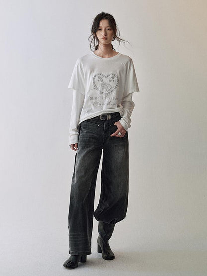 AnnoMundi Gradient Wash Distressed Denim Jeans