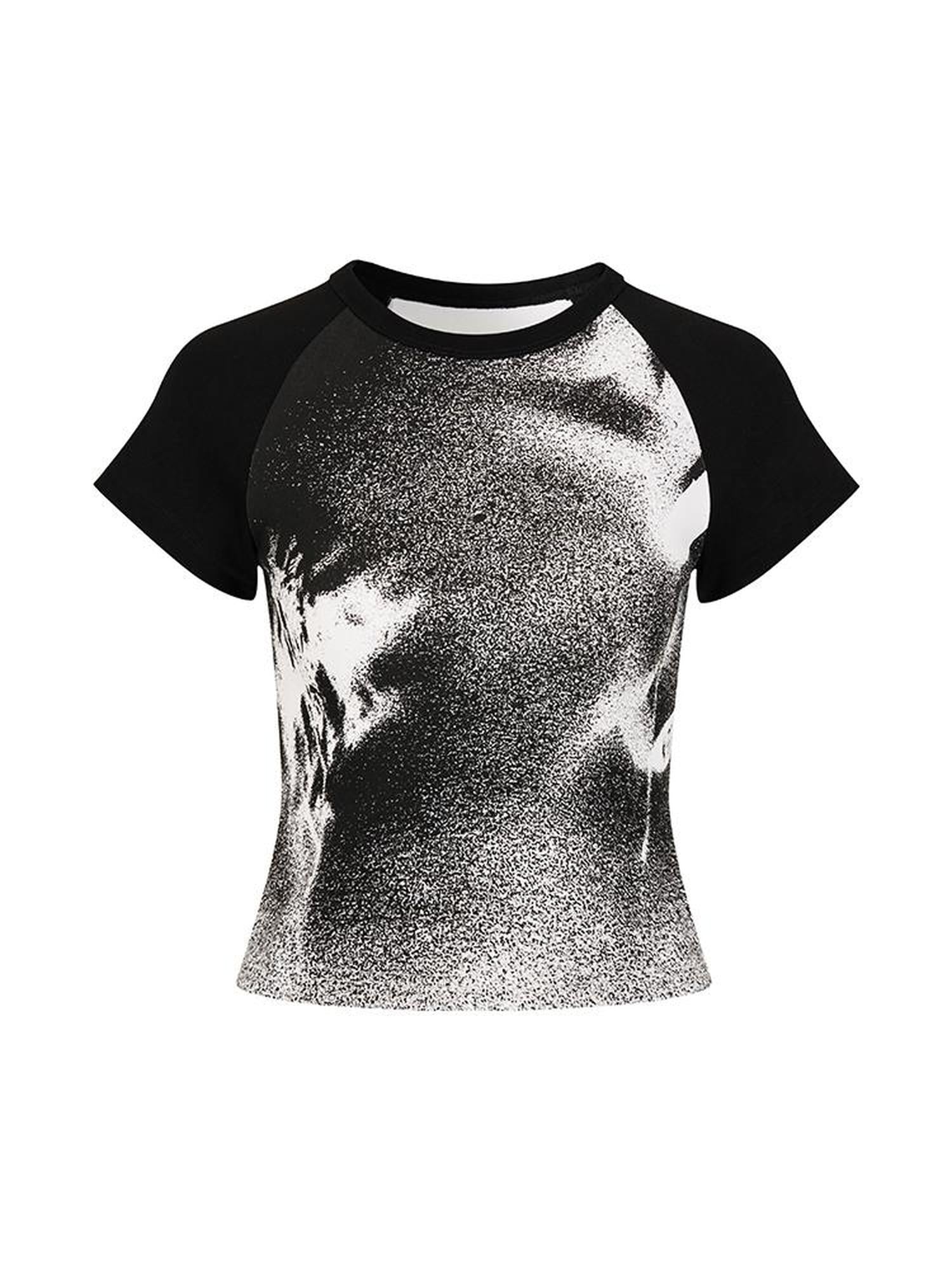 AnnoMundi Granular Gradient Shadow Floral Print Tee