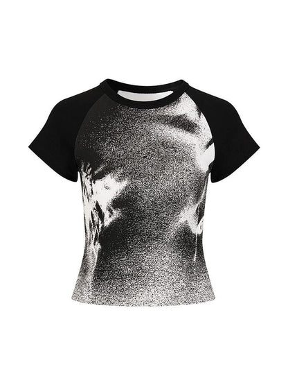 AnnoMundi Granular Gradient Shadow Floral Print Tee