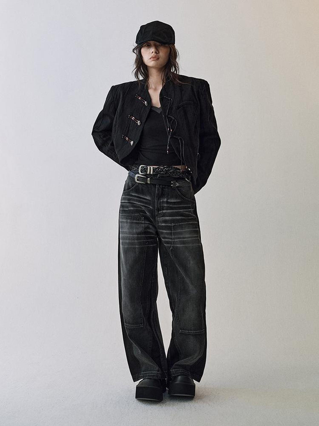AnnoMundi Gray Whisker Washed Denim Jeans