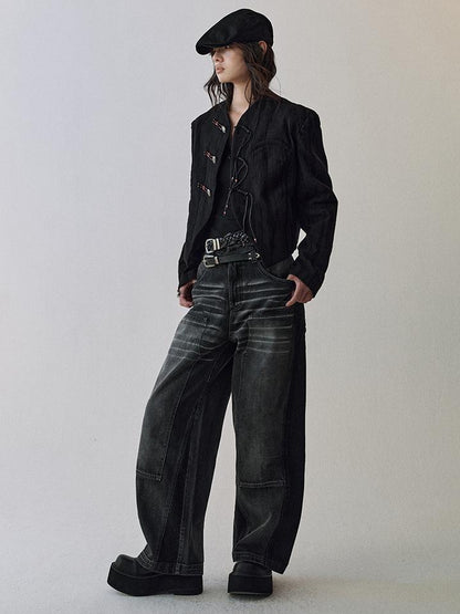 AnnoMundi Gray Whisker Washed Denim Jeans