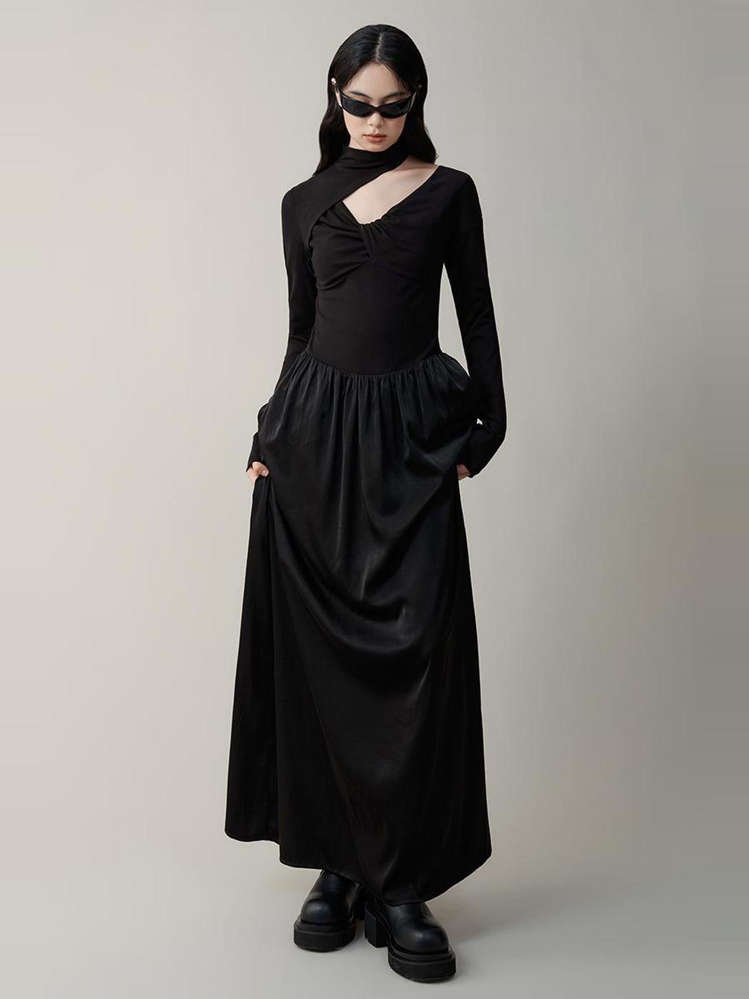 AnnoMundi Hand Embroidered V Neck Slip Dress With Detachable Floral Straps