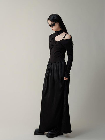AnnoMundi Hand Embroidered V Neck Slip Dress With Detachable Floral Straps