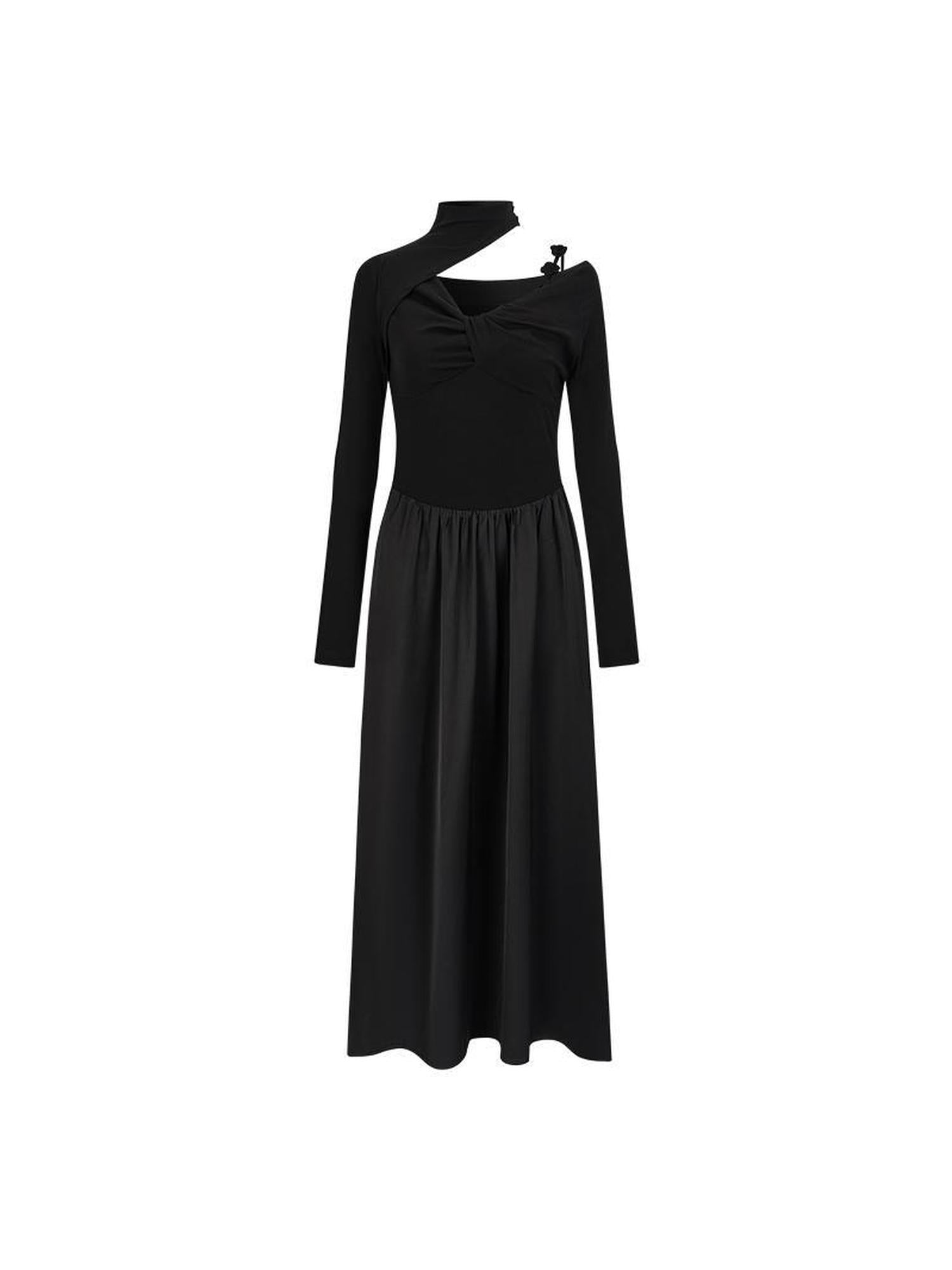 AnnoMundi Hand Embroidered V Neck Slip Dress With Detachable Floral Straps