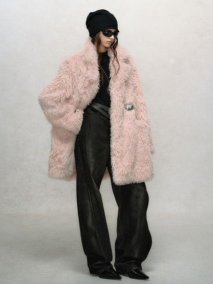 AnnoMundi Hand Knitted Button Plush Coat
