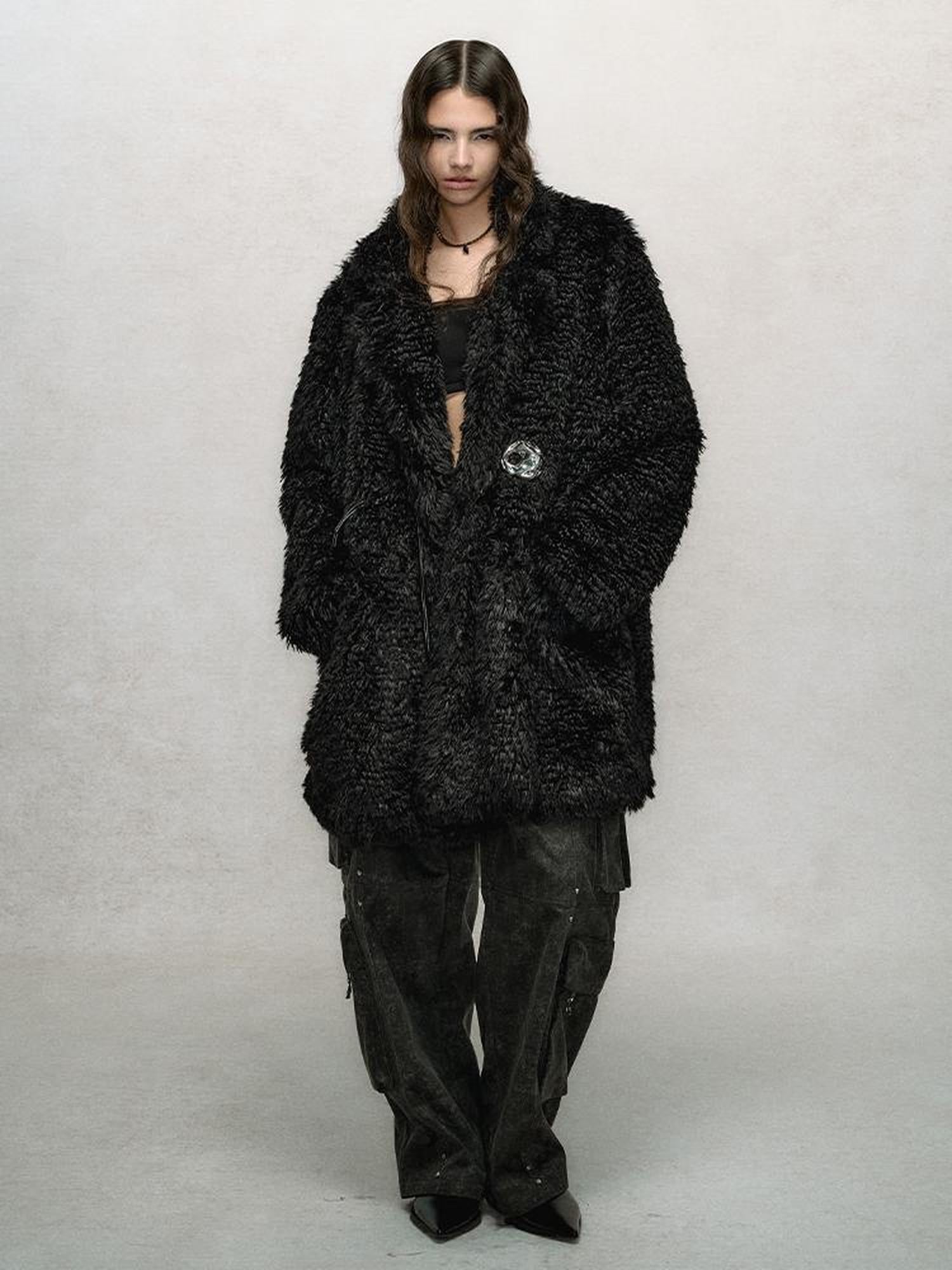 AnnoMundi Hand Knitted Button Plush Coat
