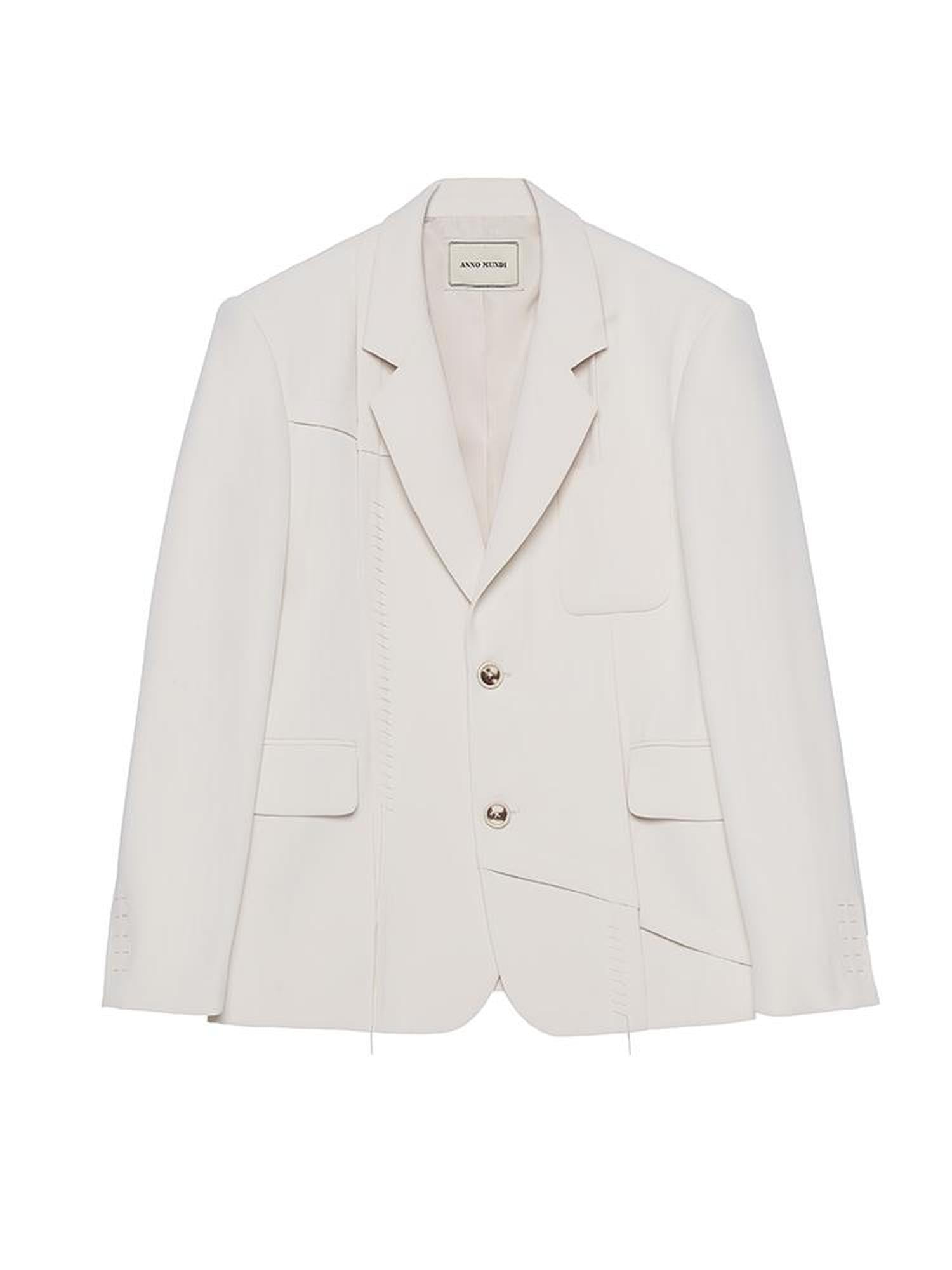 AnnoMundi Hand Pleated Stitch Detail Retro Oversized Blazer