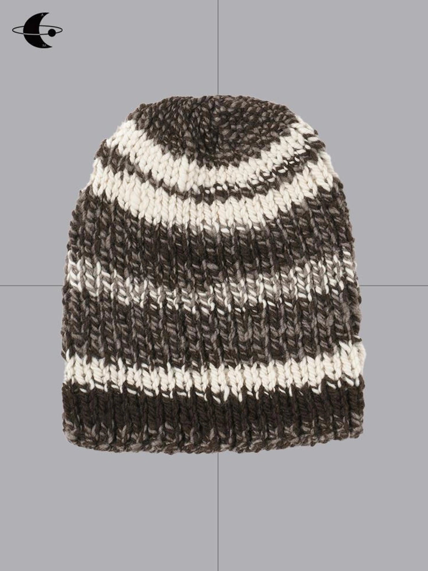Hand Twisted Yak Wool Striped Beanie Hat