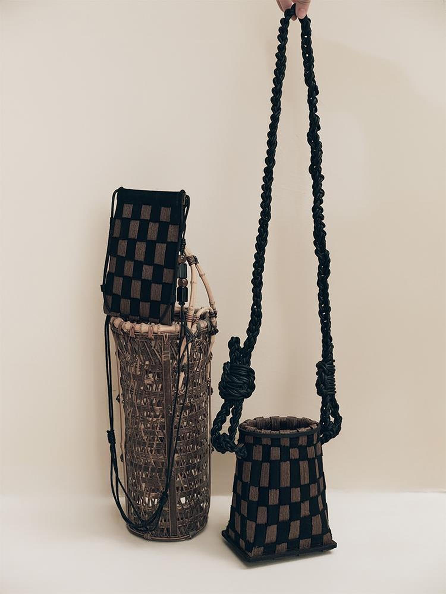AnnoMundi Handwoven Beaded Cellphone Crossbody Bag With Moonwave Pattern