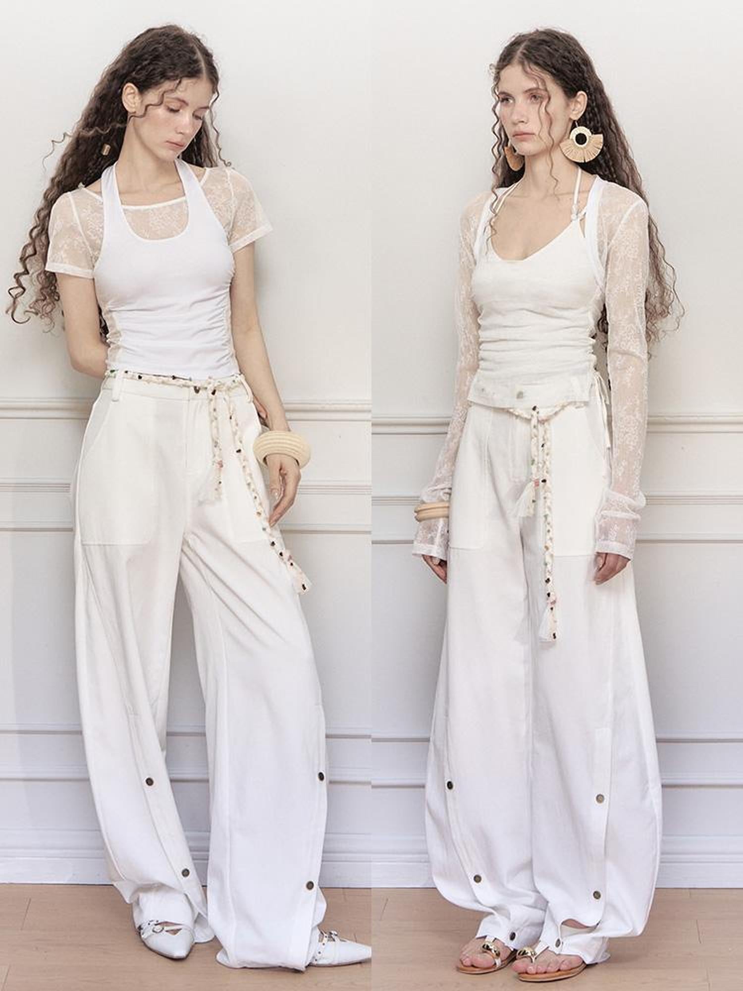 AnnoMundi Handwoven Bohemian Colorful Stone Waist Rope Belt