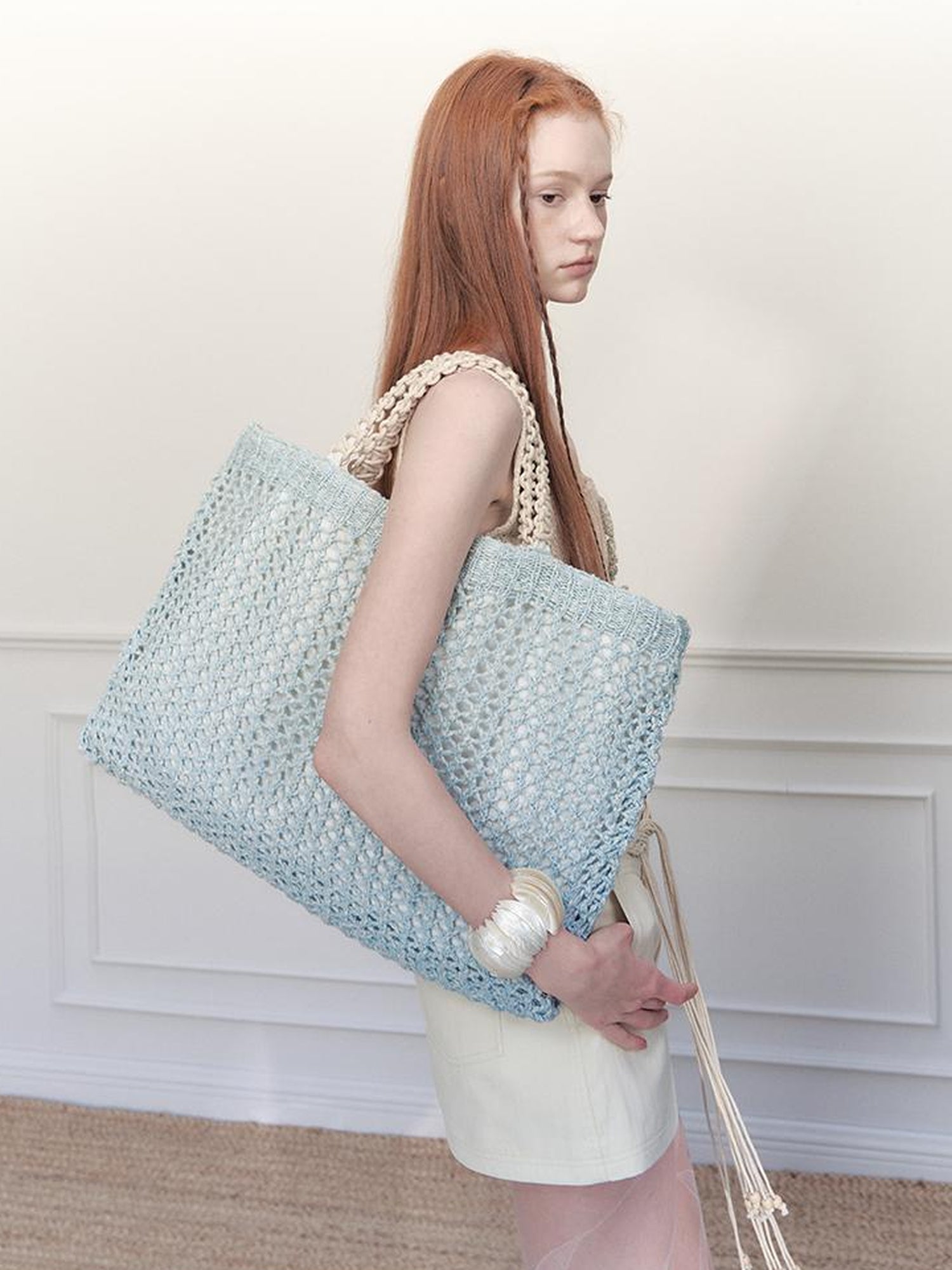 AnnoMundi Handwoven Rope Knit Tote Bag