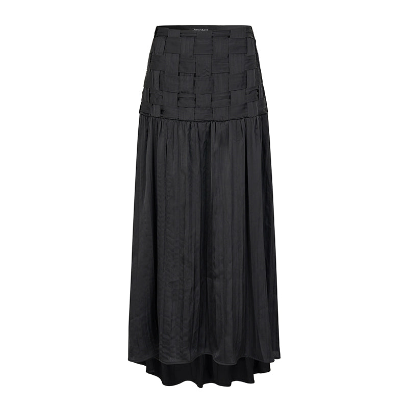 AnnoMundi_Handwoven_Texture_A_Line_Midi_Skirt_With_Asymmetric_Hem_MISSTT