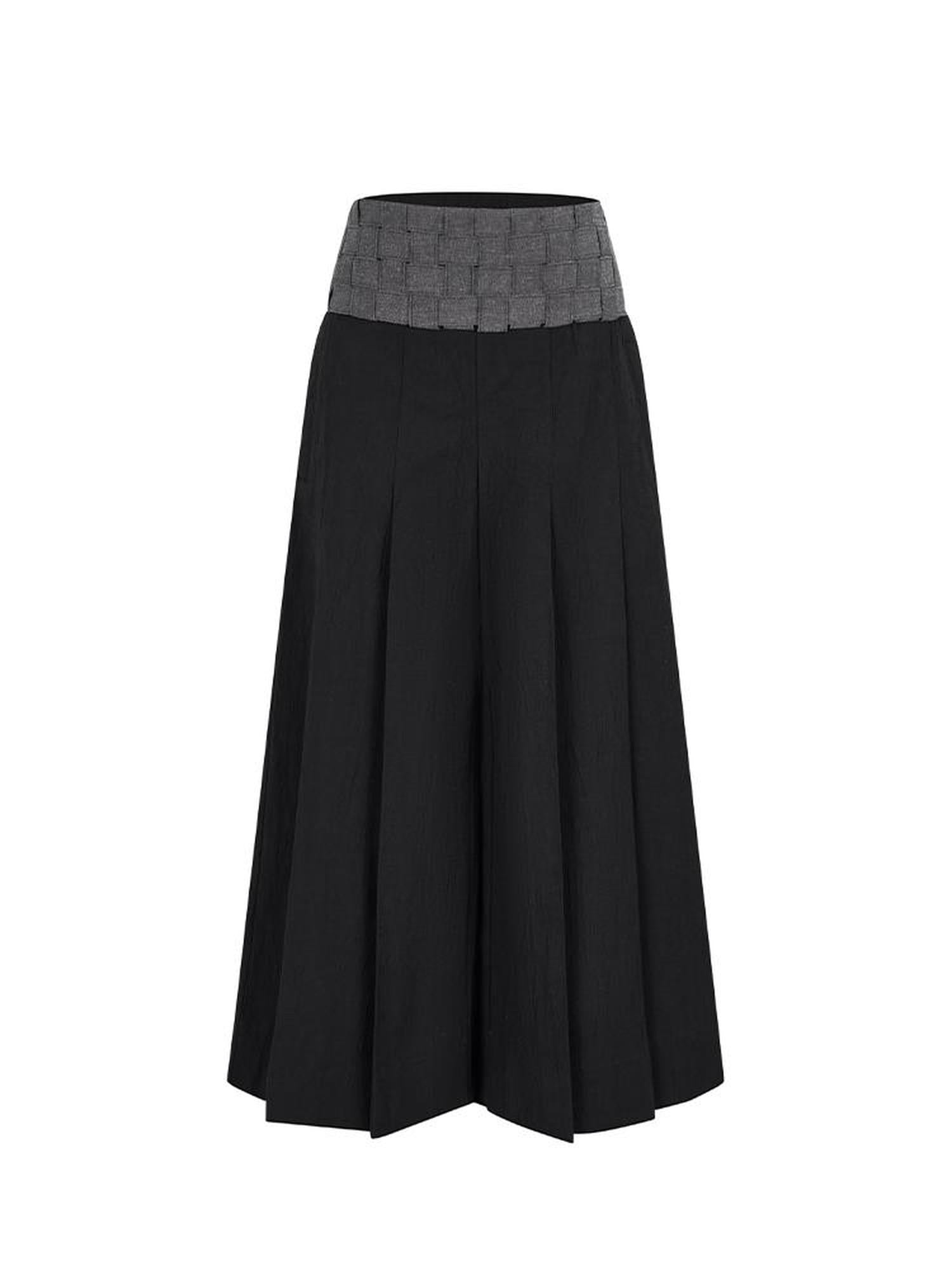 AnnoMundi Handwoven Wide Leg Cropped Trousers In Linen Blend