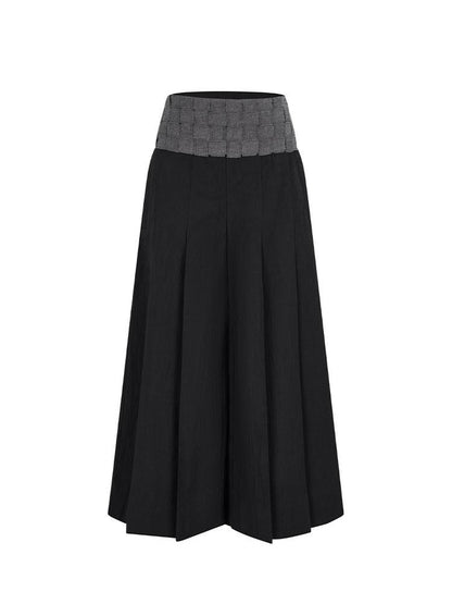 AnnoMundi Handwoven Wide Leg Cropped Trousers In Linen Blend