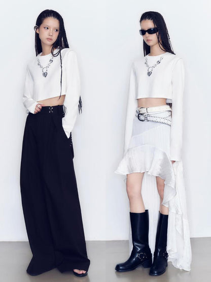 AnnoMundi Heart Chain Print Cropped Tee