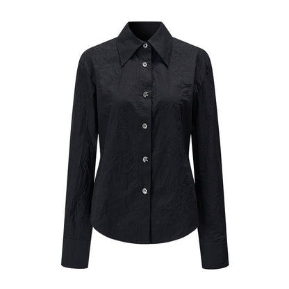AnnoMundi Hidden Jacquard Asymmetrical Pleated Bird Button Women&