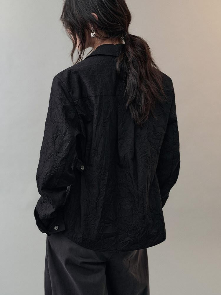 AnnoMundi Hidden Jacquard Asymmetrical Pleated Bird Button Women&