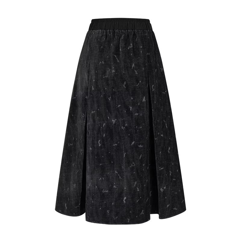 AnnoMundi_High_Waist_Maxi_Skirt_Two_Piece_Cropped_Blazer_Women_Casual_Black_Gray_Suit_MISSTT