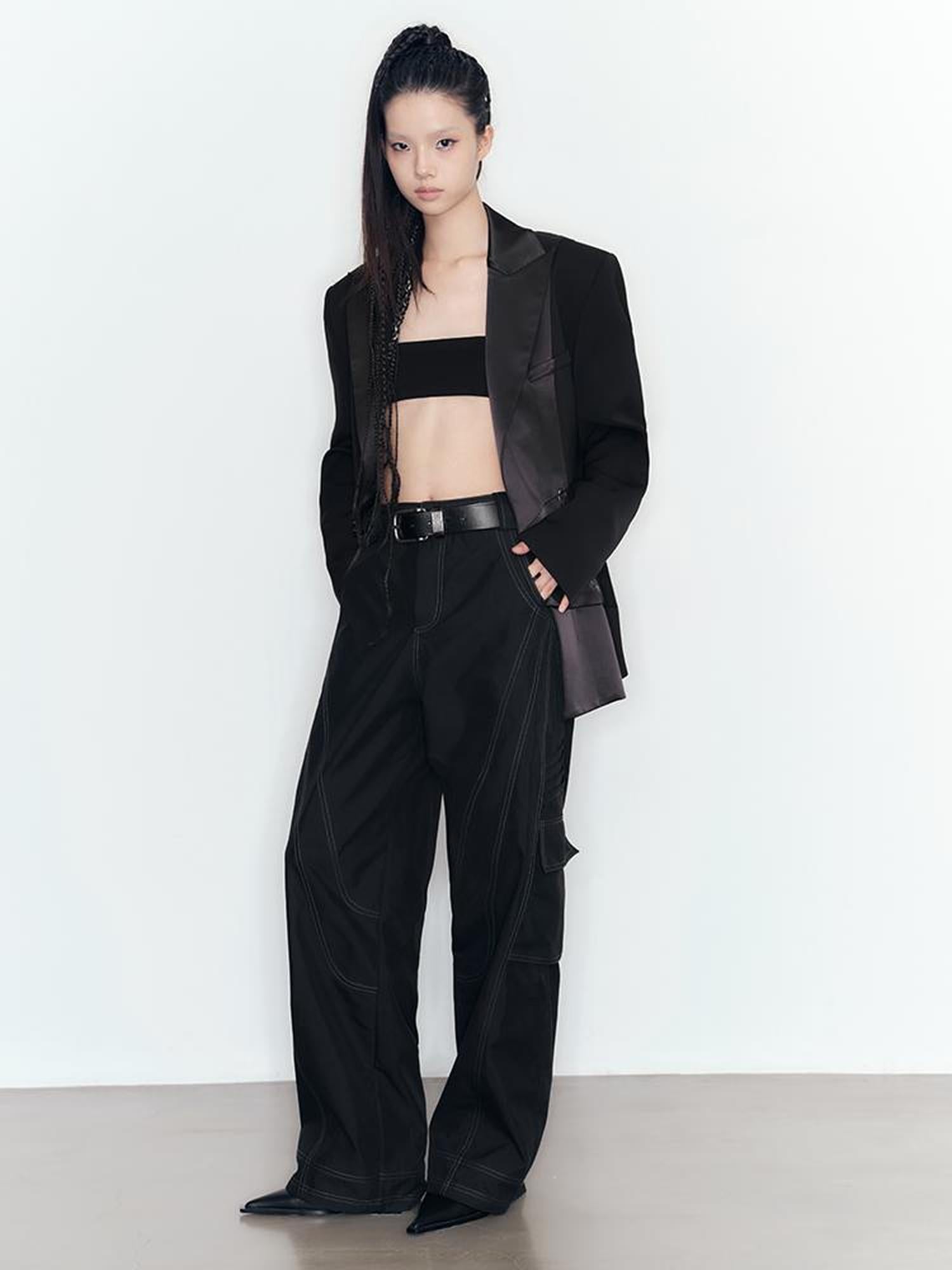 AnnoMundi High Waisted Cargo Pants With Contrast Stitching