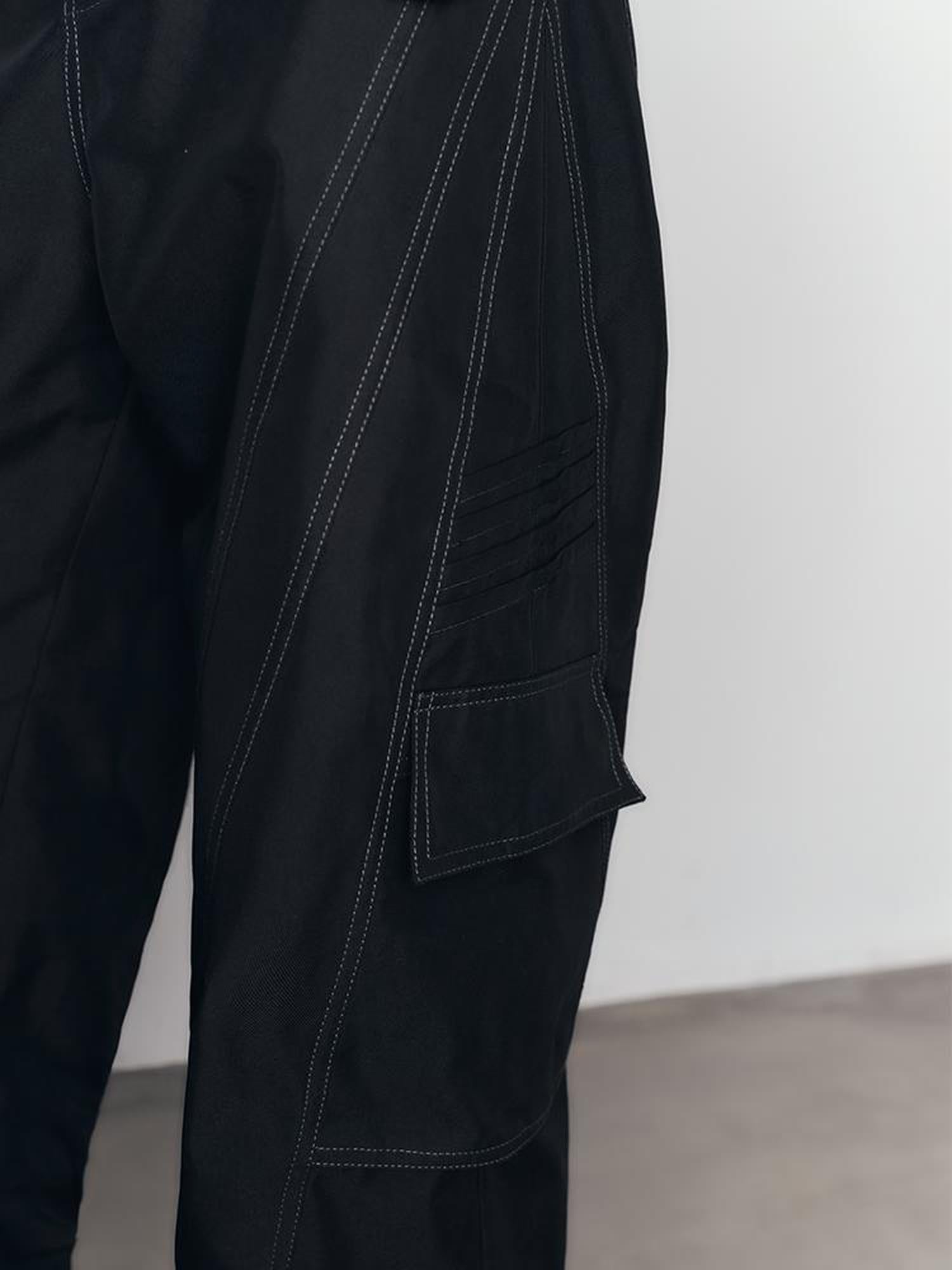 AnnoMundi High Waisted Cargo Pants With Contrast Stitching