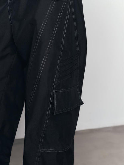 AnnoMundi High Waisted Cargo Pants With Contrast Stitching