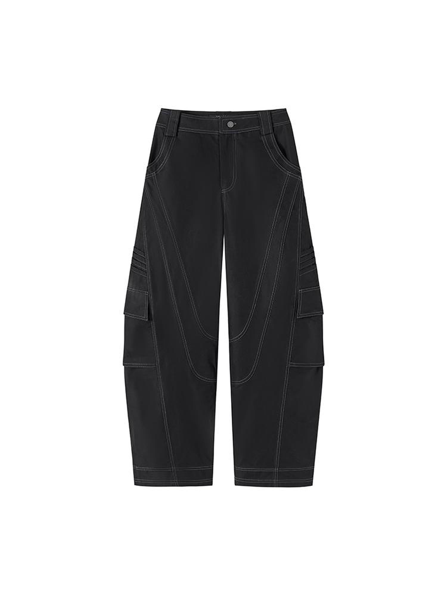 AnnoMundi High Waisted Cargo Pants With Contrast Stitching