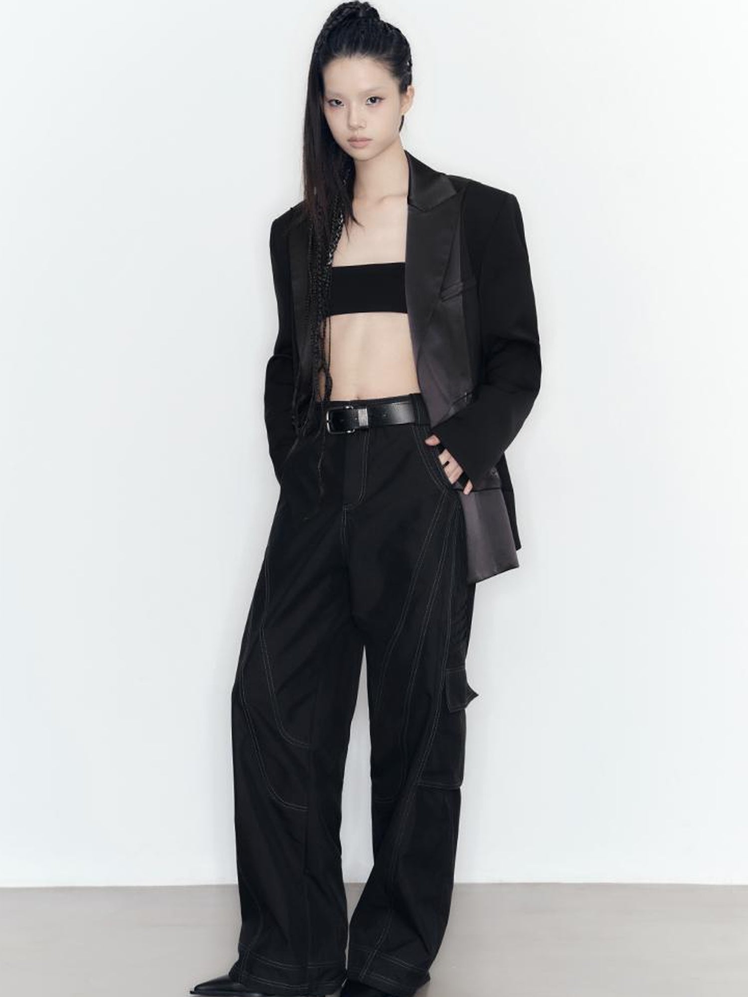 AnnoMundi High Waisted Cargo Pants With Contrast Stitching