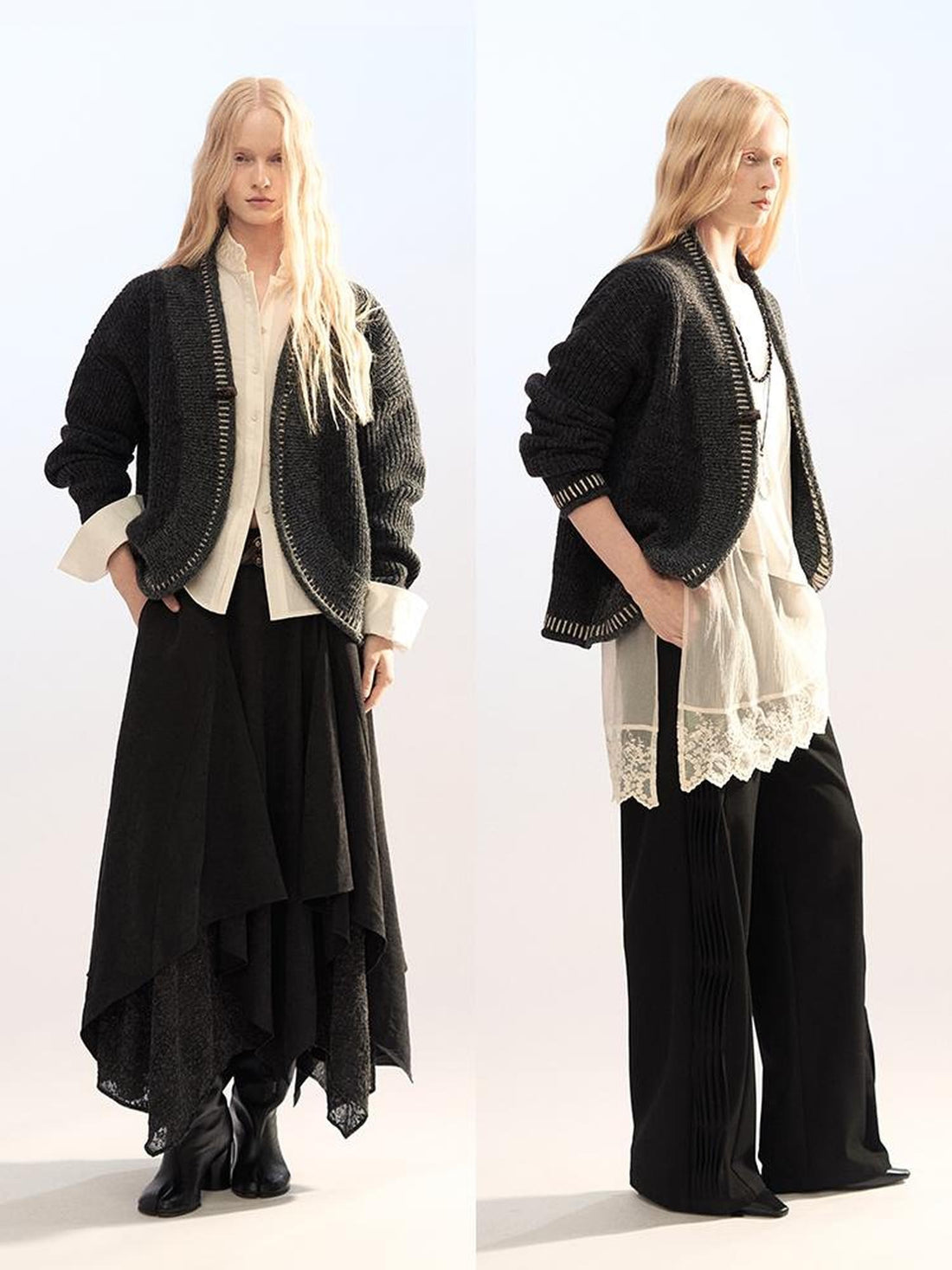 AnnoMundi Horn Button Color Block Cape Women&