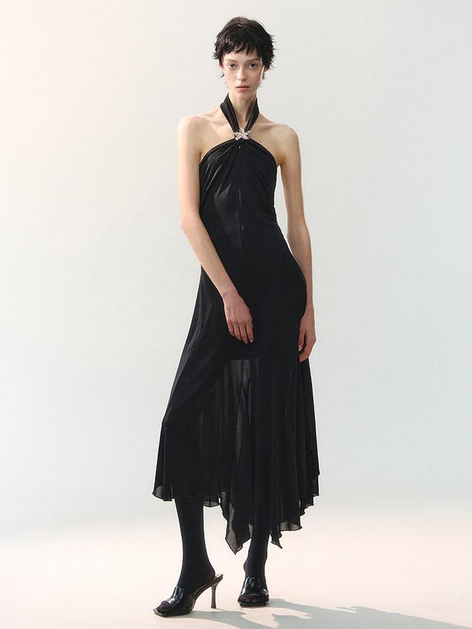 AnnoMundi Ink Mist Layered Asymmetrical Jellyfish Hem Women&