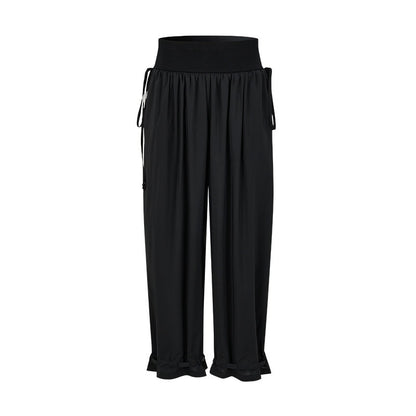 AnnoMundi Ink Shadow Drape Pleats Embroidered Striped Rib Waist Women&