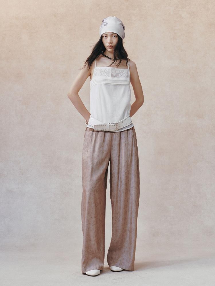 AnnoMundi Ink Wash Dye Print Adjustable Scarf Tie Women&