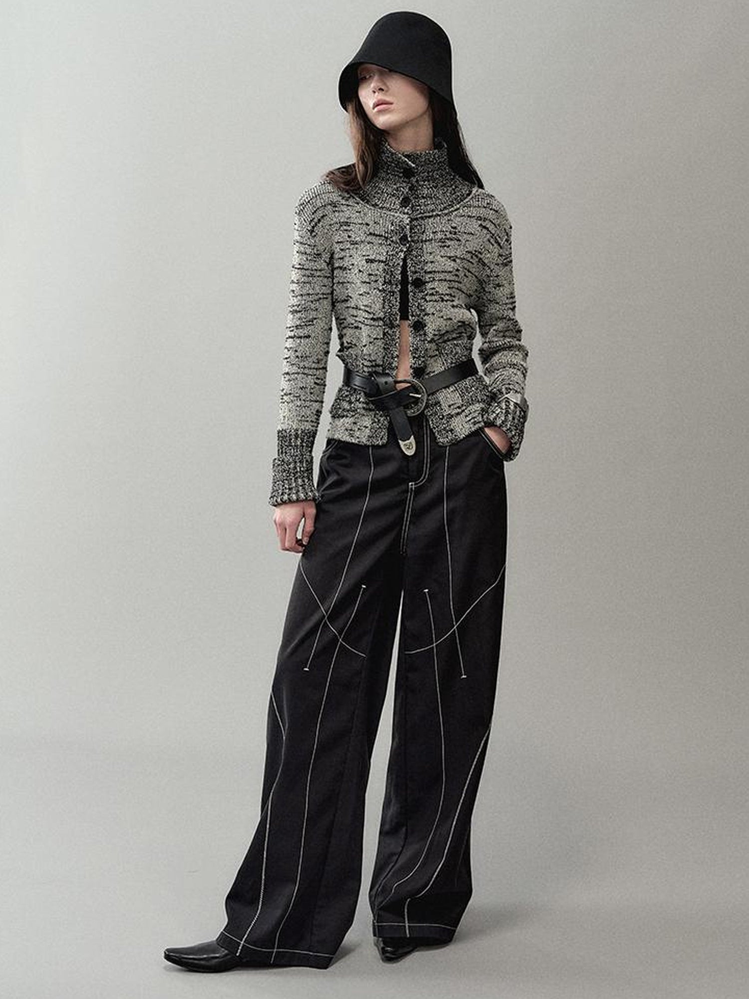 AnnoMundi Ink Wash Textured Knit Cardigan