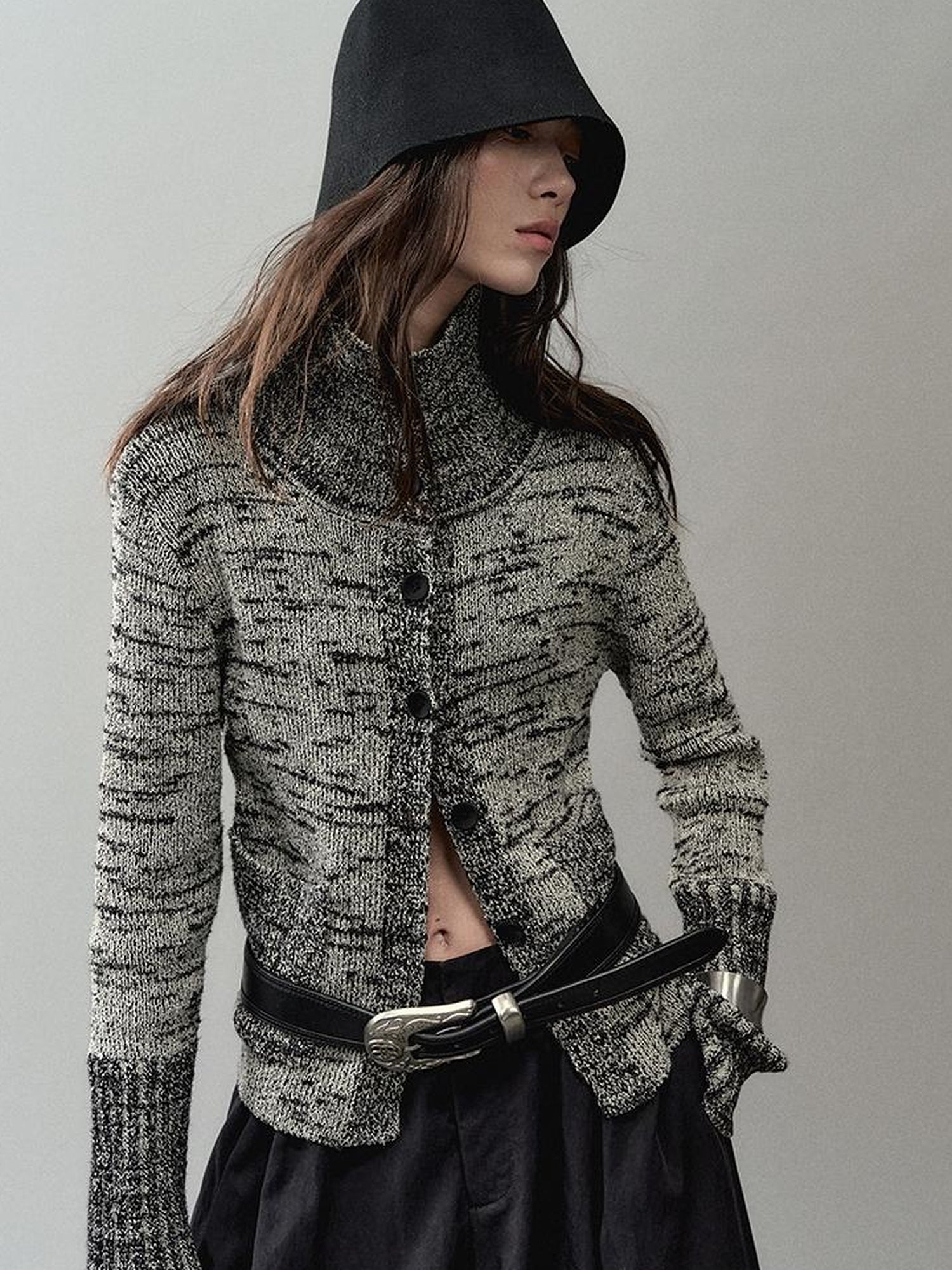 AnnoMundi Ink Wash Textured Knit Cardigan