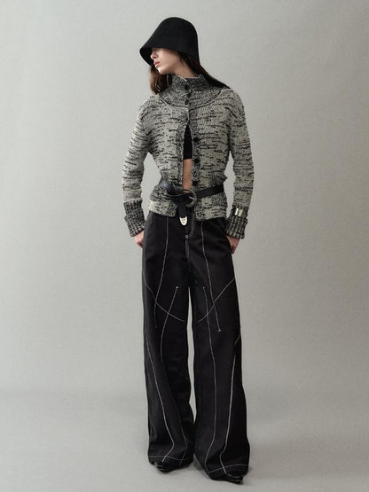 AnnoMundi Ink Wash Textured Knit Cardigan