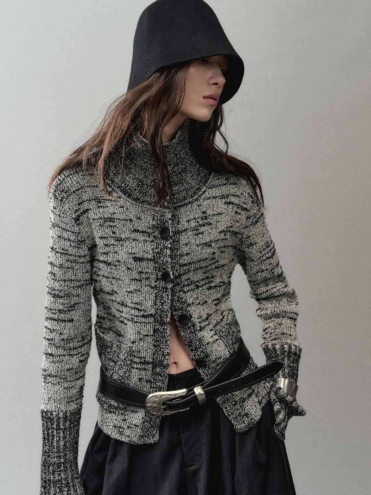 AnnoMundi Ink Wash Textured Knit Cardigan