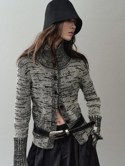 AnnoMundi Ink Wash Textured Knit Cardigan