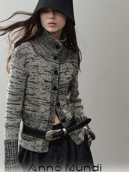AnnoMundi Ink Wash Textured Knit Cardigan